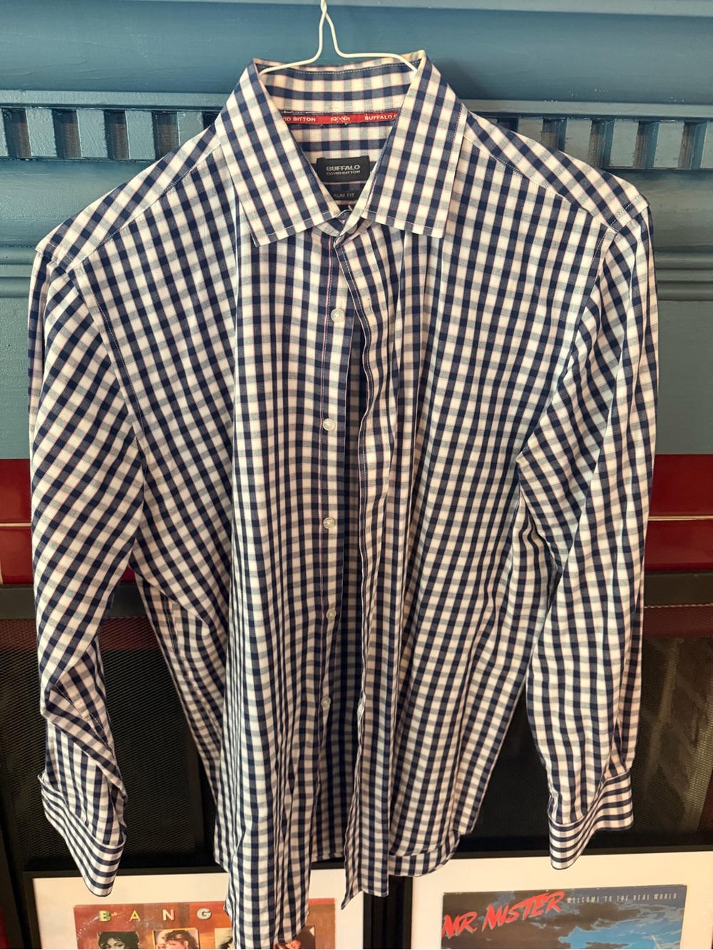 Buffalo David Bitton Navy & White Check Dress Shirt